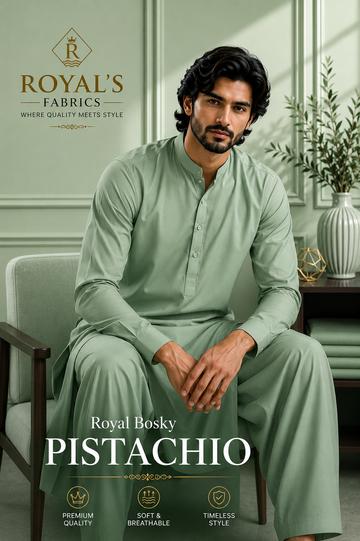Premium Wash & Wear Bosky Finish - Pistachio
