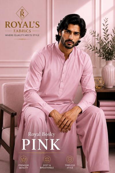 Premium Wash & Wear Bosky Finish - Baby Pink